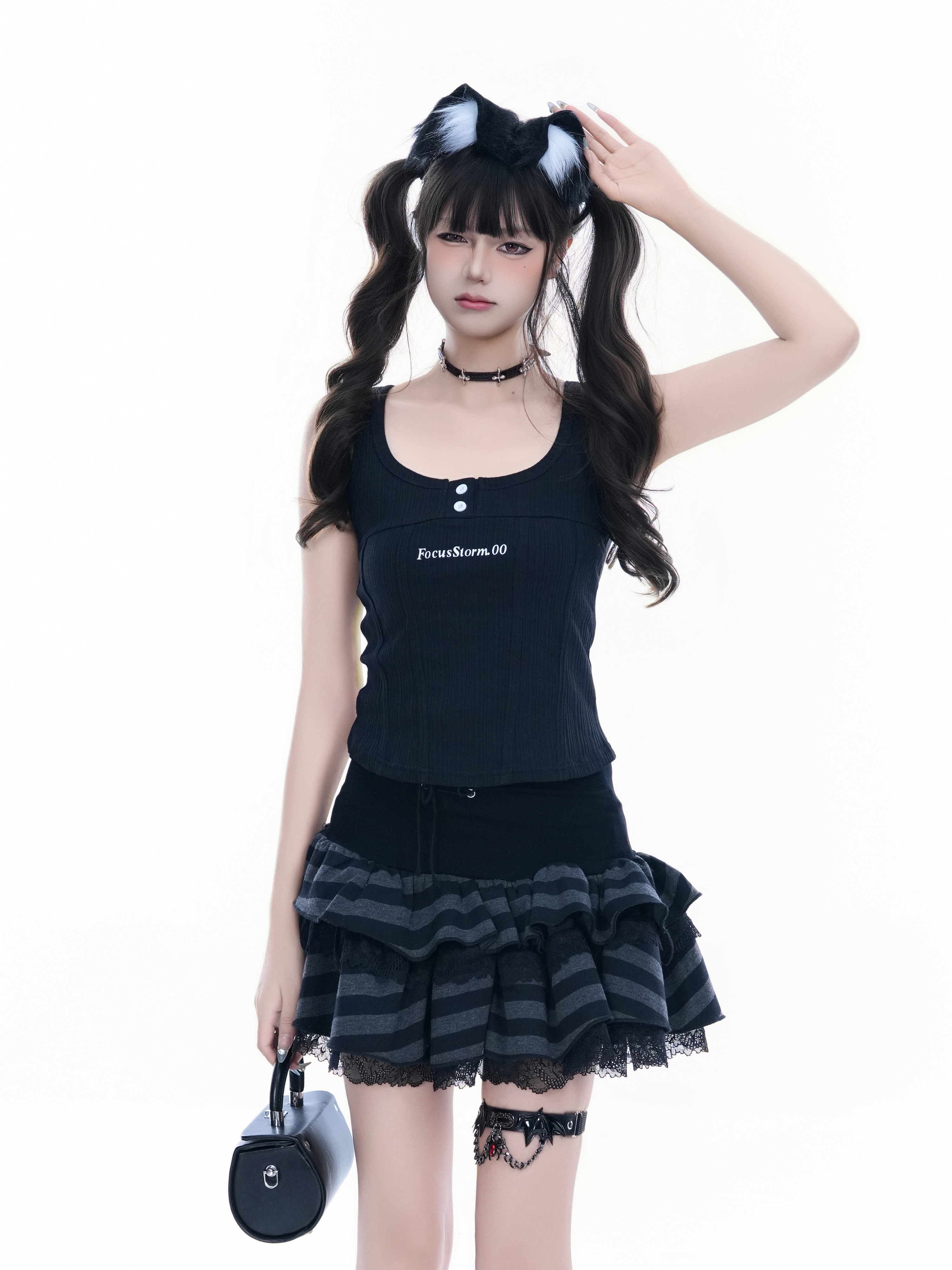 Focus Storm Sweet & Cool Style Slogan Embroidered Fitted Slim-Fit Summer New Exclusive Tank Top 91053# zx - Focus Storm