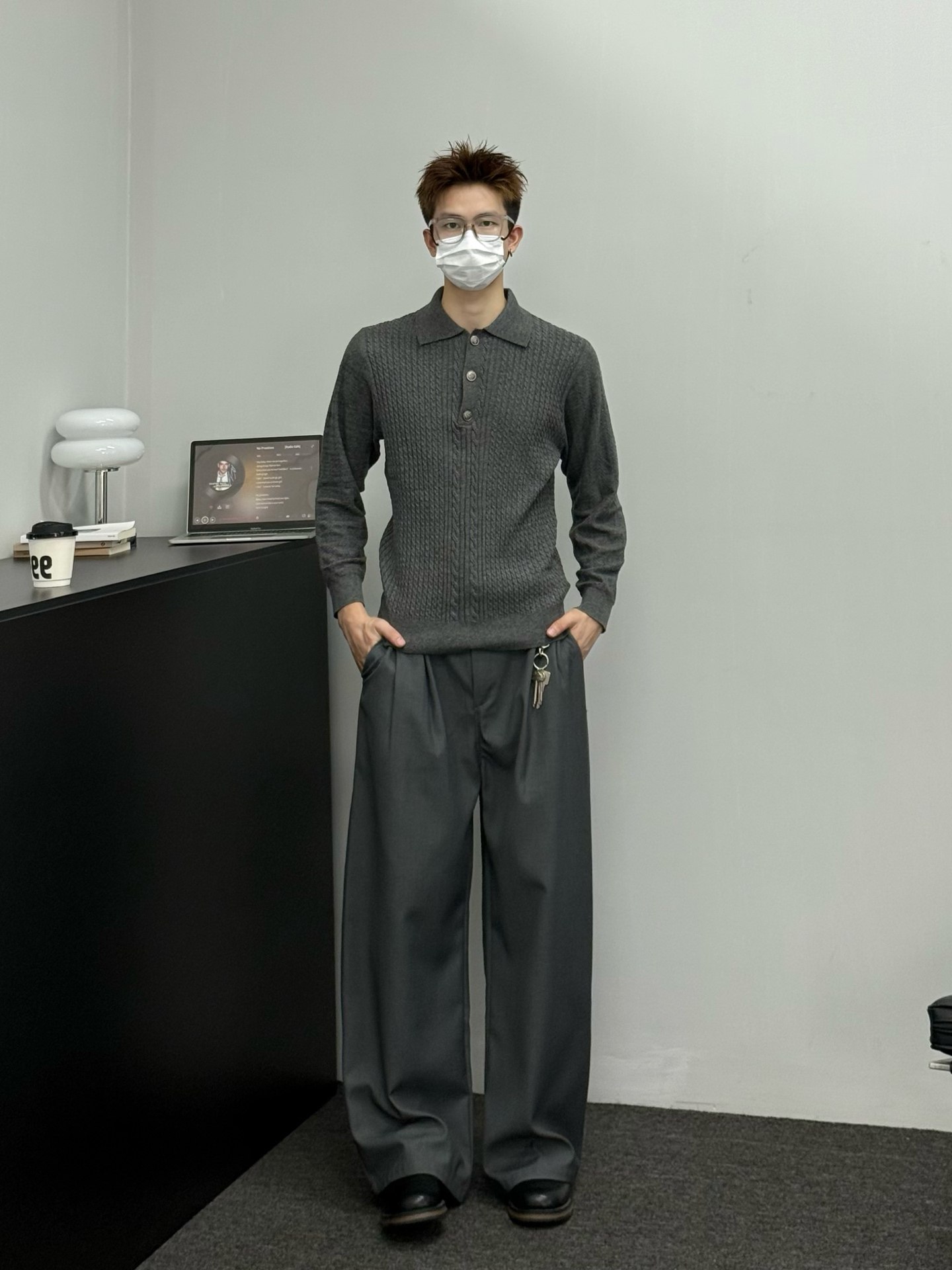 Early Spring 2026! Focus Storm Slimming Polo Collar Pullover Niche Couples Knitwear 69999# zx - Focus Storm