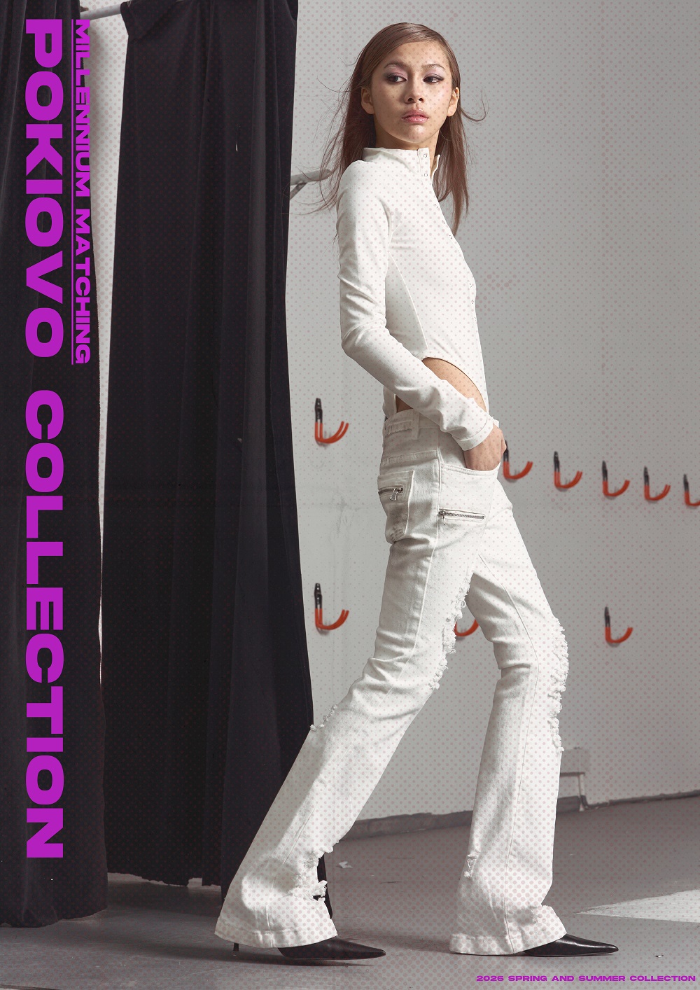 2026 Early Spring! Focus Storm American Style Spicy Girl Single-Breasted Stand Collar Long Sleeve T-Shirt Bodysuit, Slimming Base Layer R91211# zx - Focus Storm