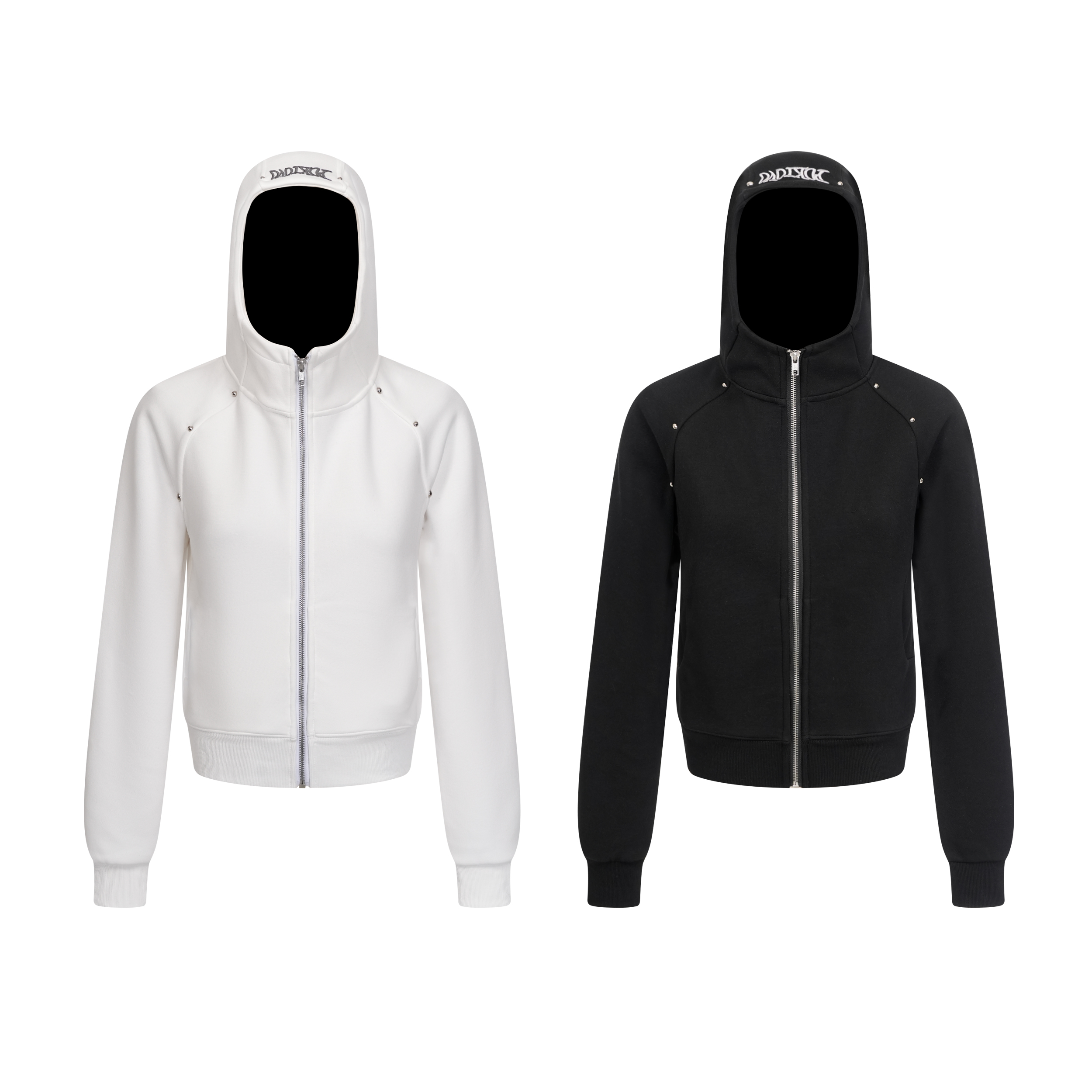 Focus Storm American Vintage Short Hooded Sweatshirt Embroidery Design Women's Slim Fit Long Sleeve Zipper Ins Style Short Jacket R8025-1# zx - Focus Storm