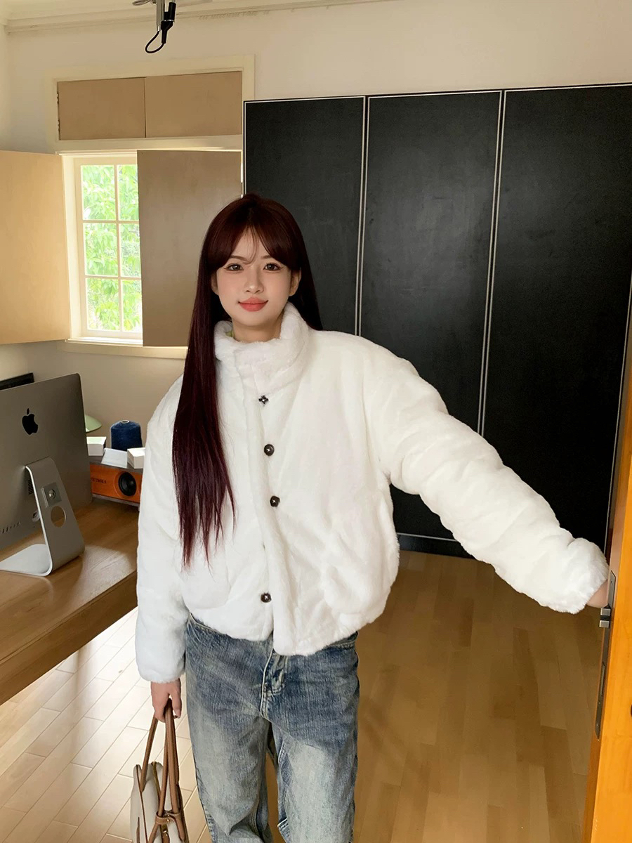 Focus Storm Guochao American Vintage Rhombic Quilted Thickened Padded Jacket Women's Winter Reversible High Street Warm Padded Coat 71037# zx - Focus Storm