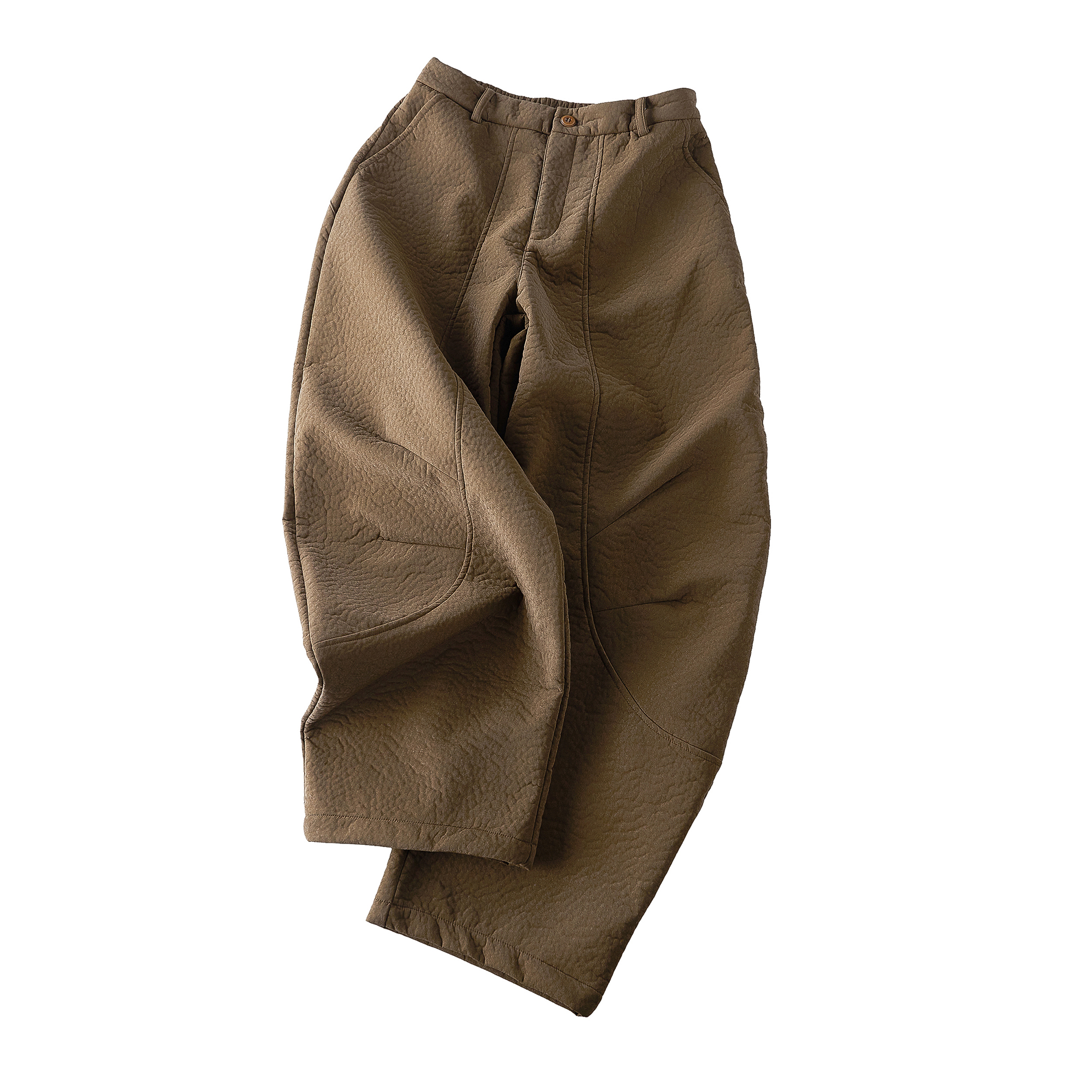 Focus Storm American Vintage Light Brown PU Casual Pants Women's Loose Slimming Silhouette Curved Leather Pants R5028# zx - Focus Storm