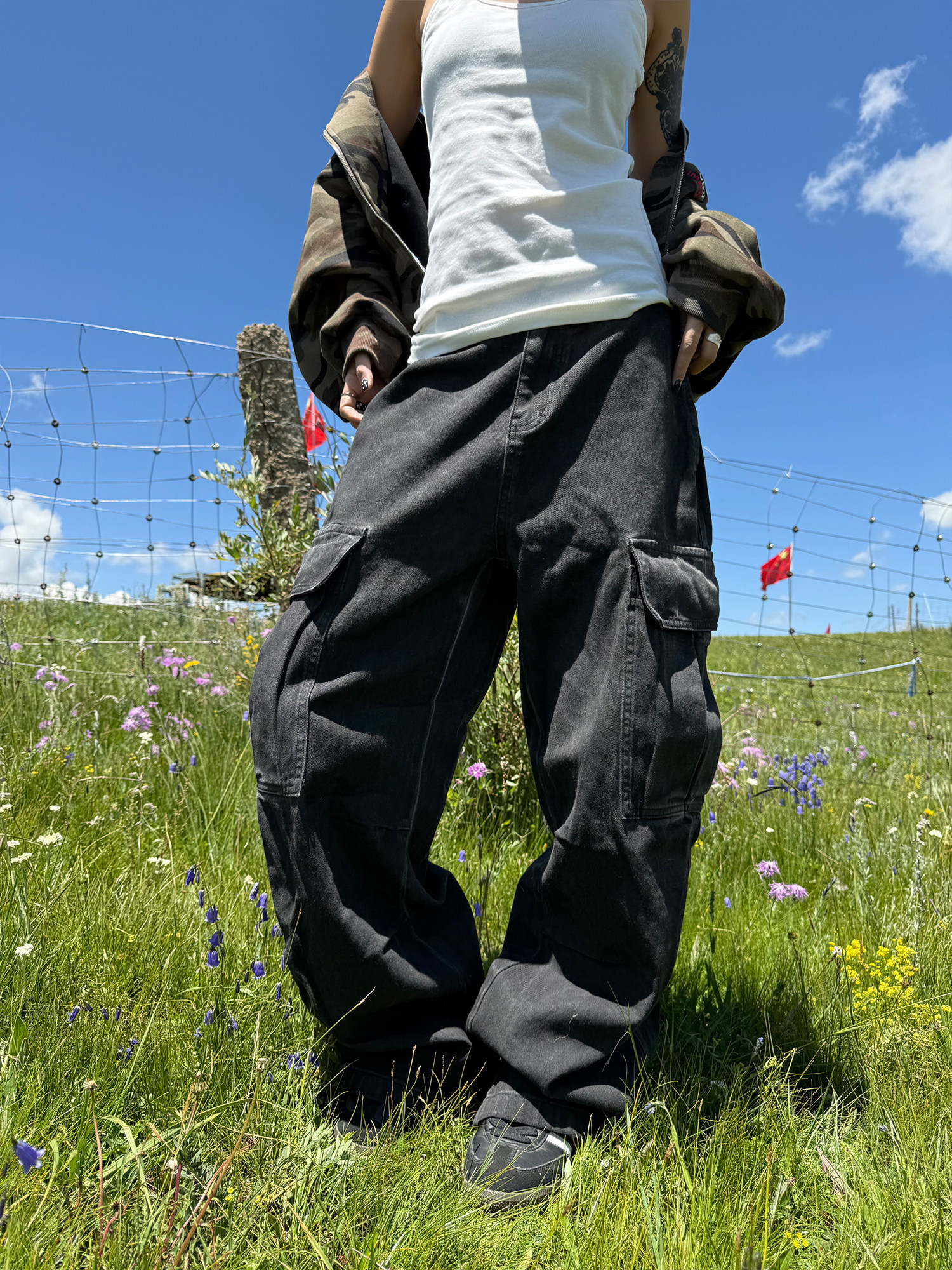 Early Spring 2026! Focus Storm American Vintage Cargo Pants, Loose Straight-Leg Washed Utility Trousers 52000# zx - Focus Storm