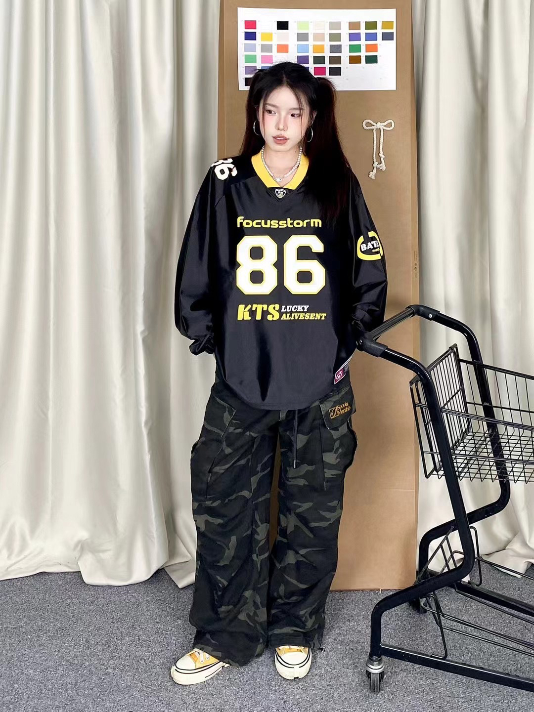 Focus Storm American Vintage Loose Sports Casual Sweatshirt 80335# zx - Focus Storm