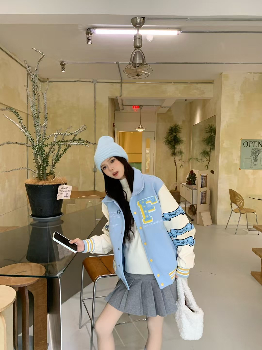 Focus Storm American Vintage Streetwear Heavyweight Embroidered Unisex Jacket 71055# zx - Focus Storm