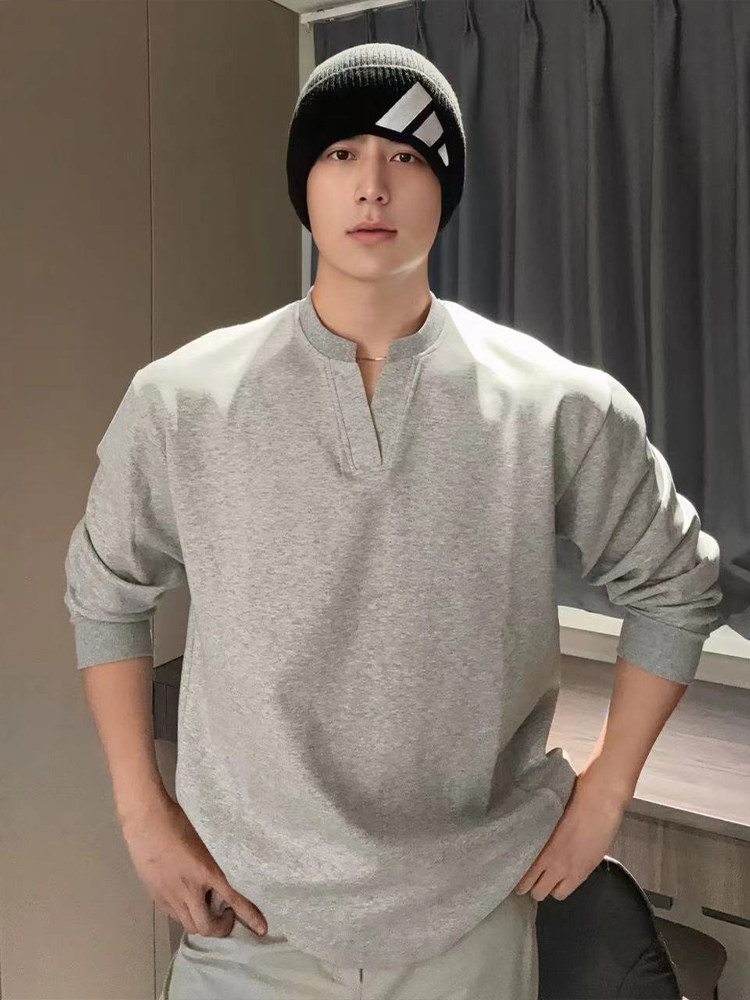 2026 Early Spring! Focus Storm Men's Spring Sweatshirt Premium V-Neck Base Layer Long Sleeve T-shirt 88016# zx - Focus Storm