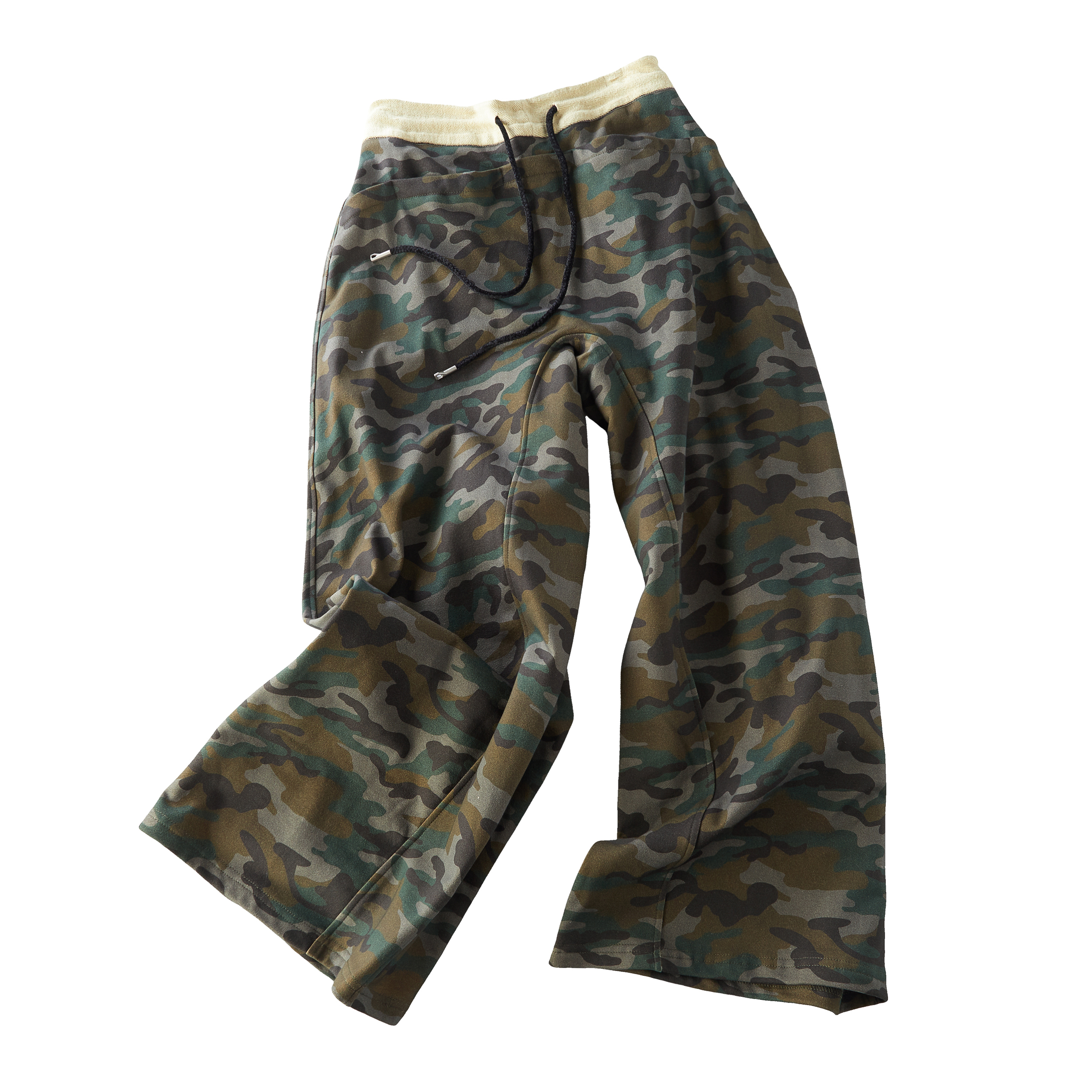 Focus Storm American Vintage Camouflage Contrast Waist Drawstring Versatile Curved Leg Slimming Long Sweatpants for Women R5030# zx - Focus Storm