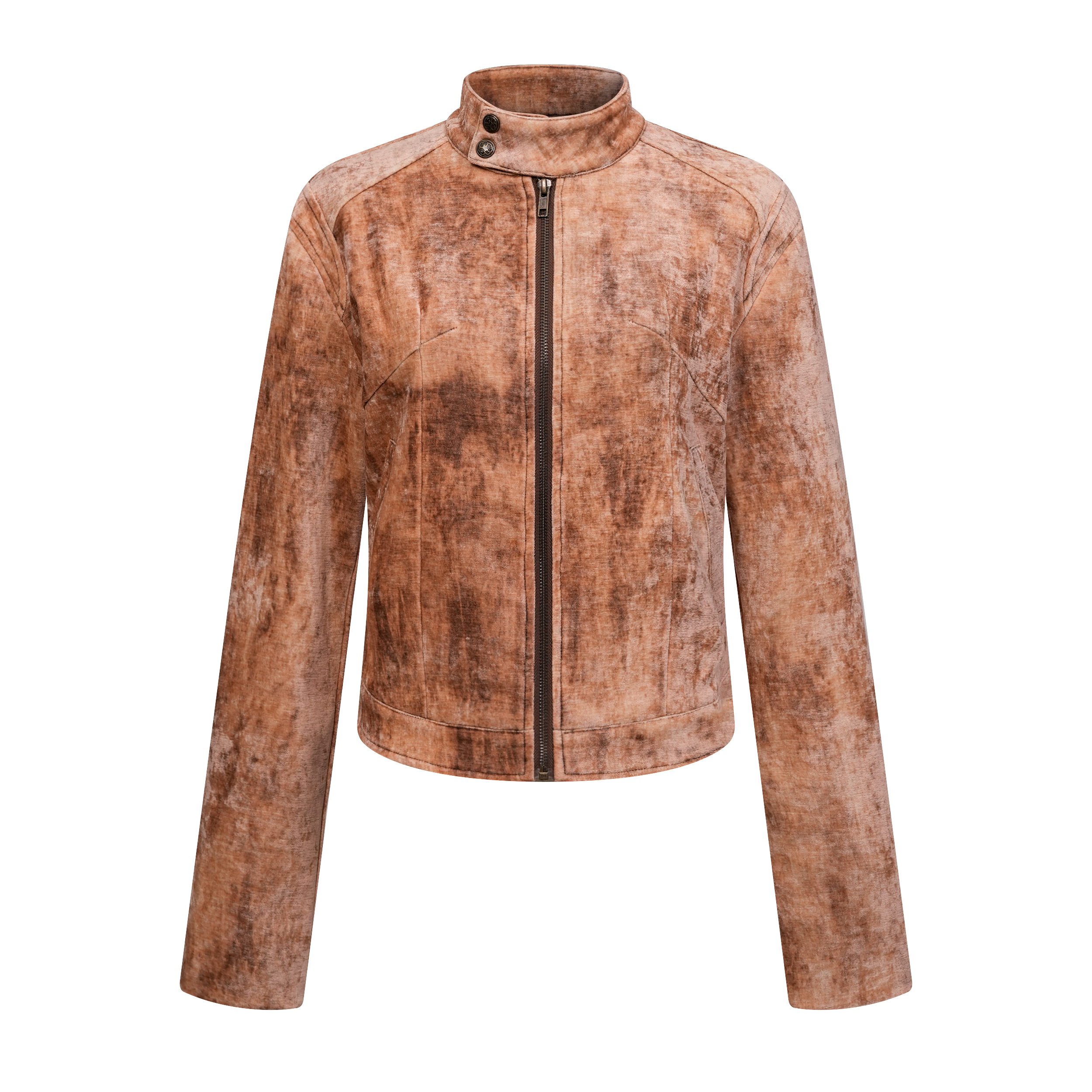 Focus Storm Vintage Distressed Unique Biker Short Jacket R7021# - Focus Storm