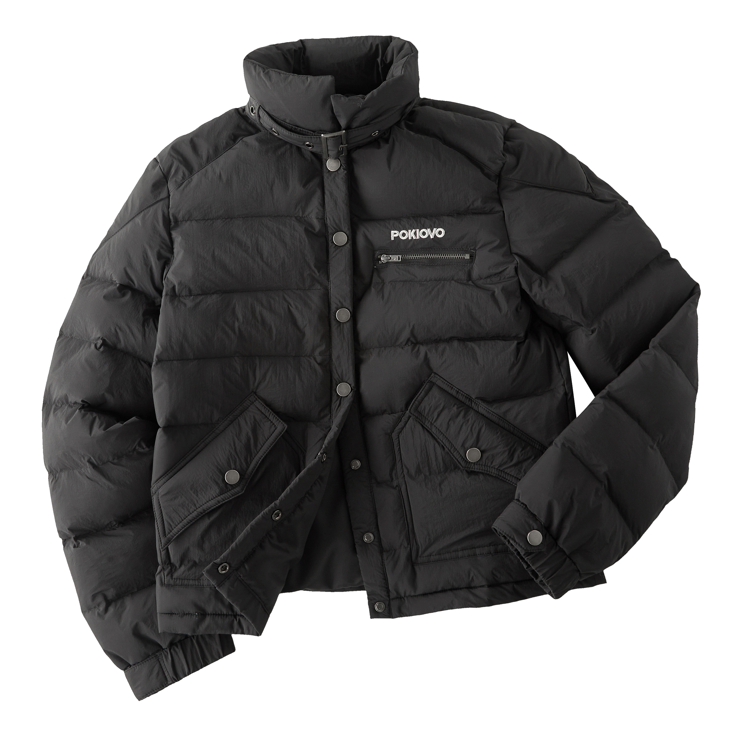 Focus Storm American Retro Stand-Collar Ribbed Padded Jacket Women's Design Outerwear Winter Warm Padded Coat R7083# zx - Focus Storm