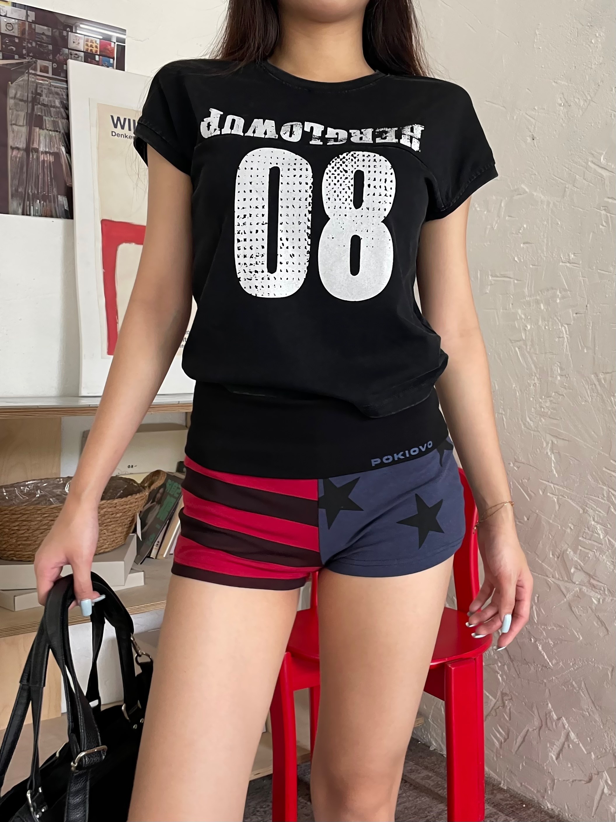 2026 Early Spring! Focus Storm American Vintage Versatile Contrast Star Print Stripe Design Casual Shorts R9092# zx - Focus Storm