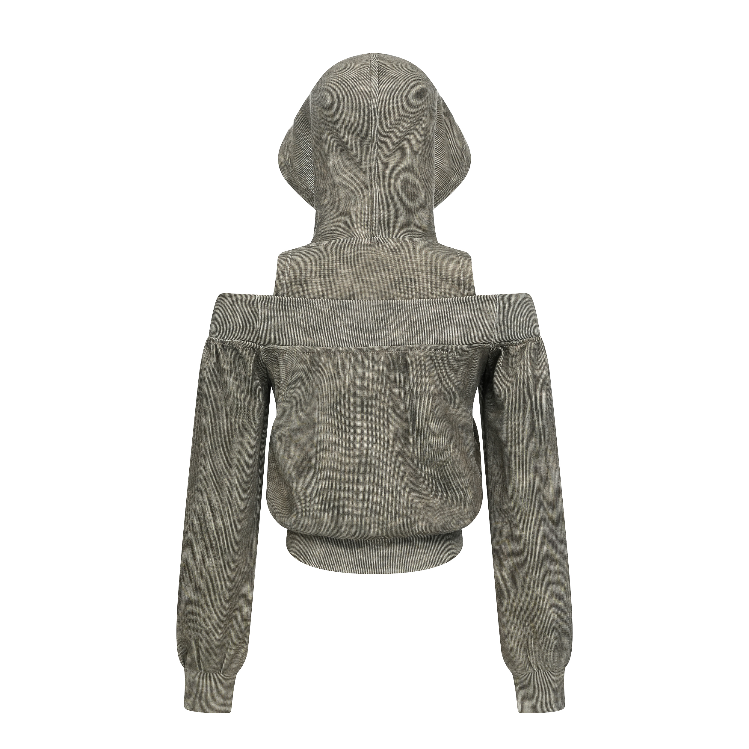 Focus Storm American Retro Vintage Hooded Zip-Up Short Jacket - Deconstructed Design High-End Top R8039# - Focus Storm