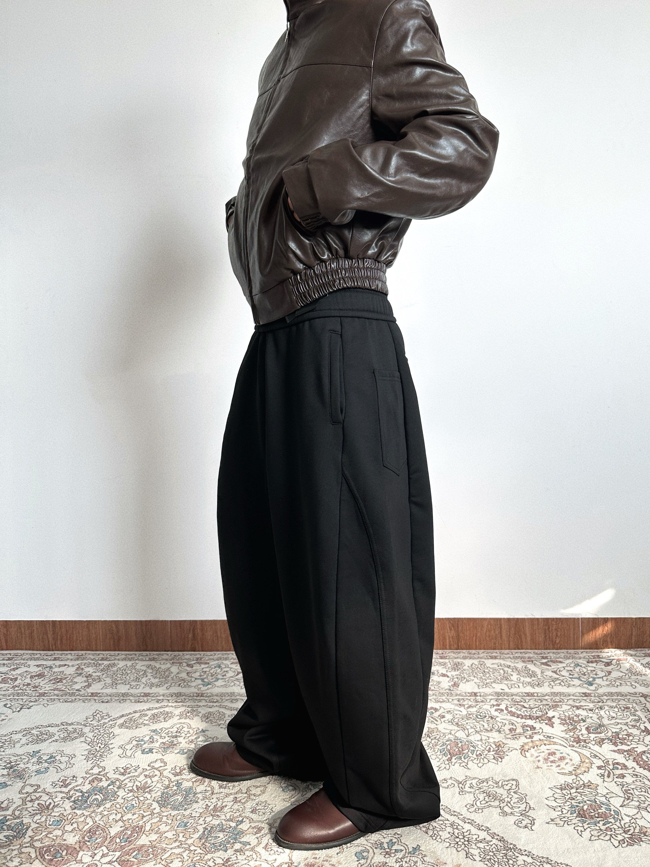 Early Spring 2026! Focus Storm American A-Line 3D Sculpted Silhouette Curved Unisex Basic Solid Color Draped Casual Pants 50002# zx - Focus Storm