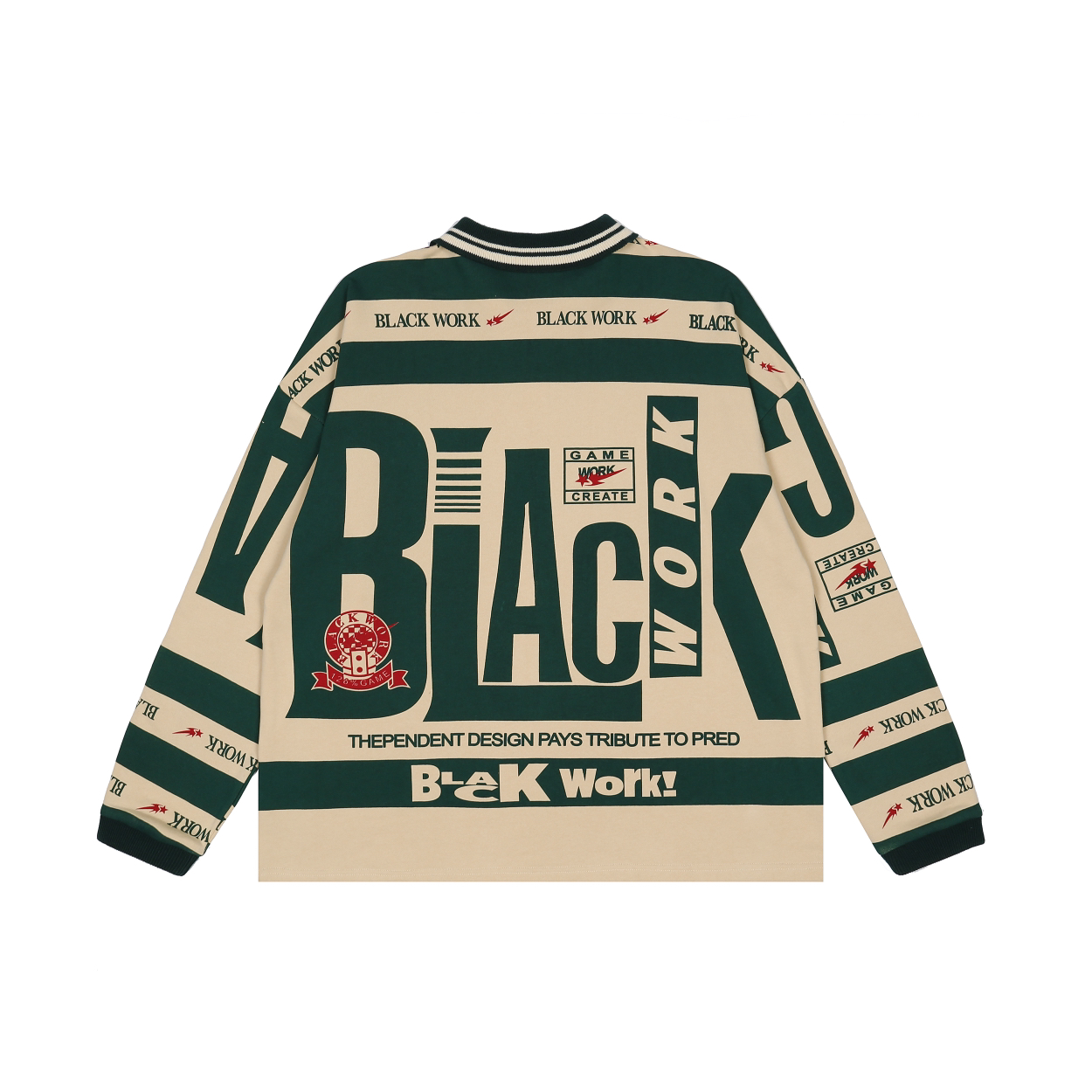 Focus Storm American Vintage Contrast Loose Unisex Autumn Hip-hop Long-Sleeved POLO Shirt 8051-1# zx - Focus Storm