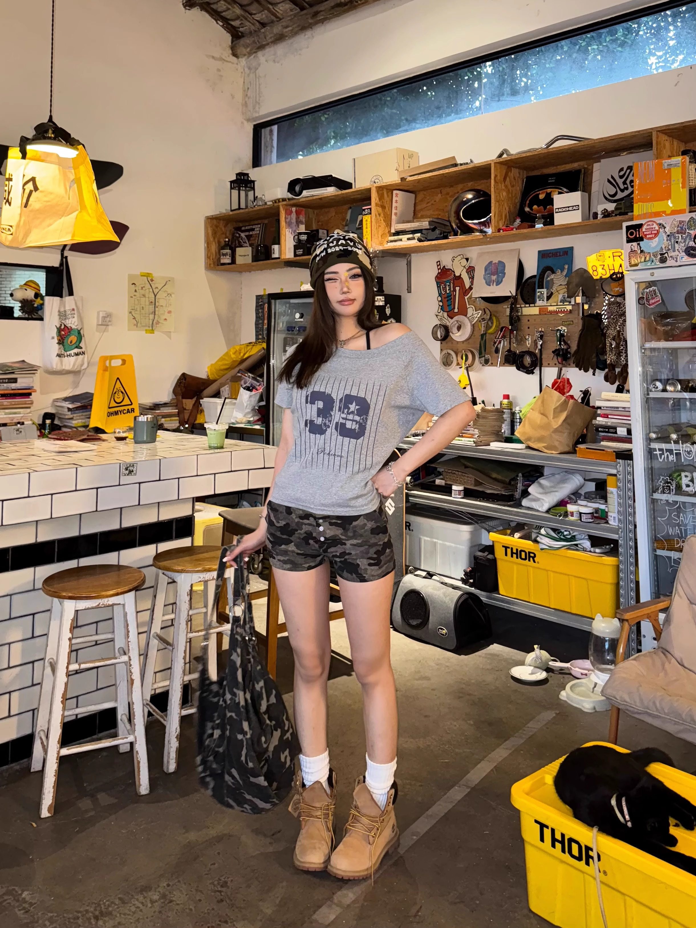 2026 Early Spring! Focus Storm American Sporty-Chic One-Shoulder Slim-Fit Spicy Girl Short Sleeve T-Shirt R9096# zx - Focus Storm