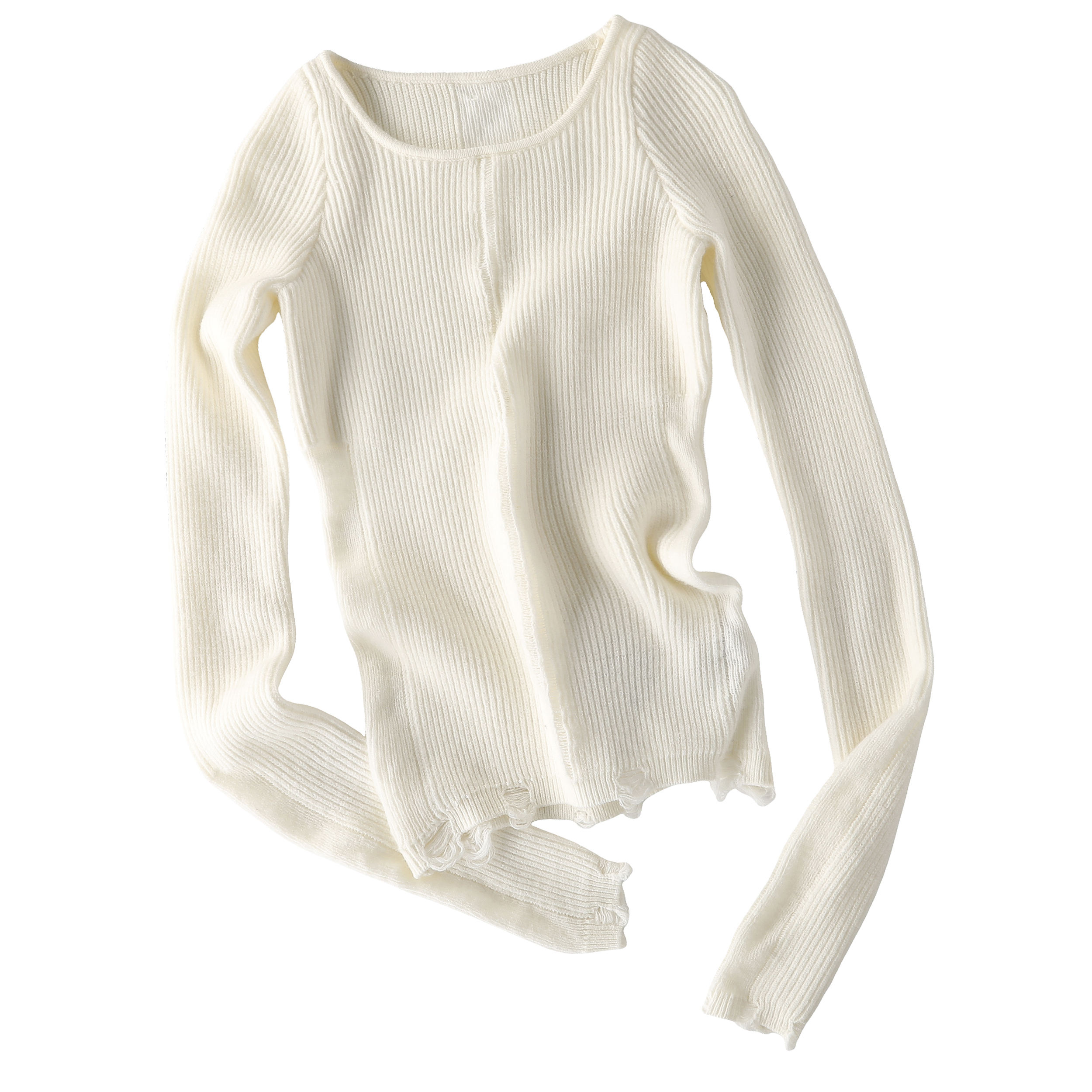 2026 Early Spring! Focus Storm Women's Long Sleeve Knitwear - Korean Style Slim Fit Pullover Round Neck Sweater R6035# - Focus Storm