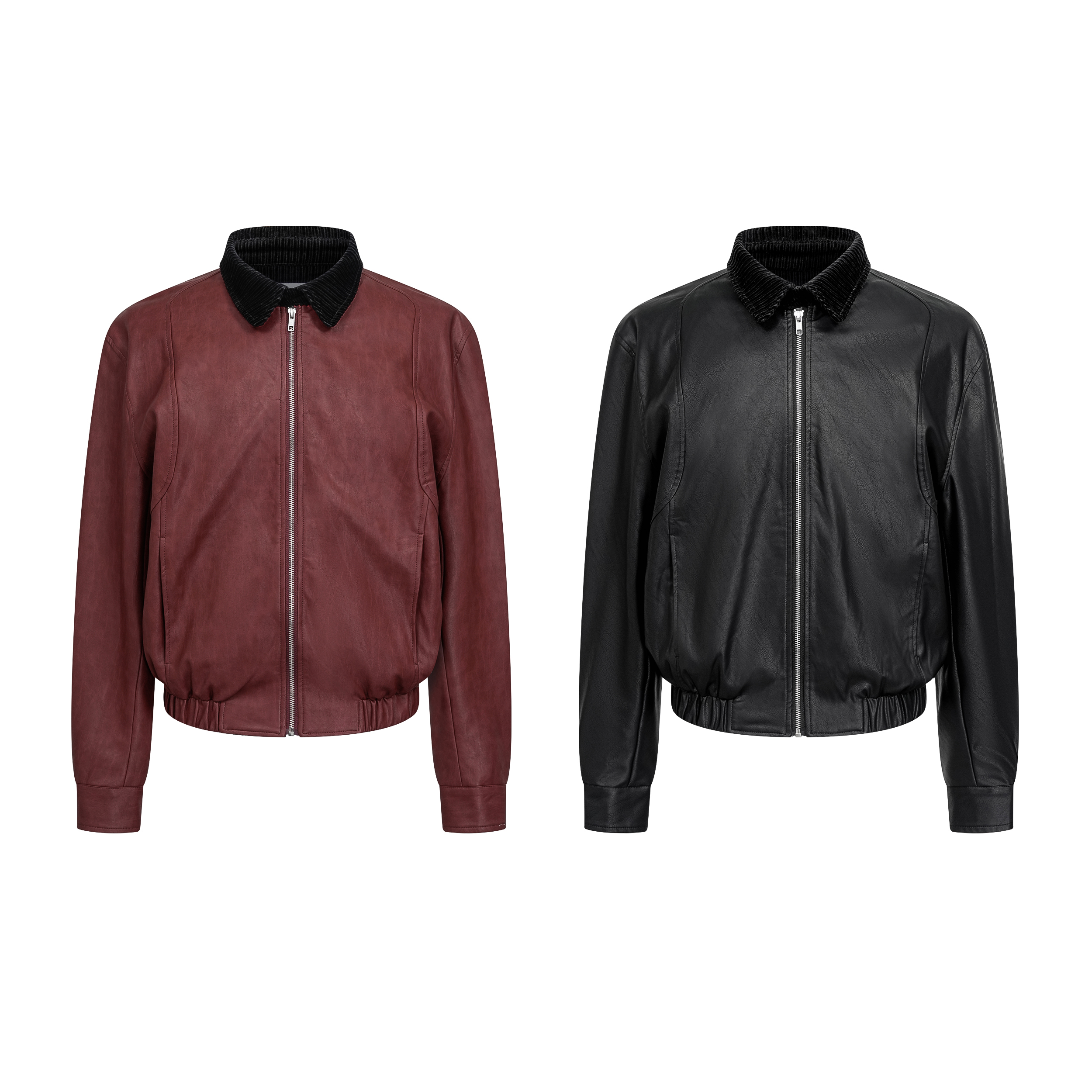 Focus Storm Vintage Two-Tone Back Embroidery Distressed Washed Leather Jacket 77992X# zx - Focus Storm