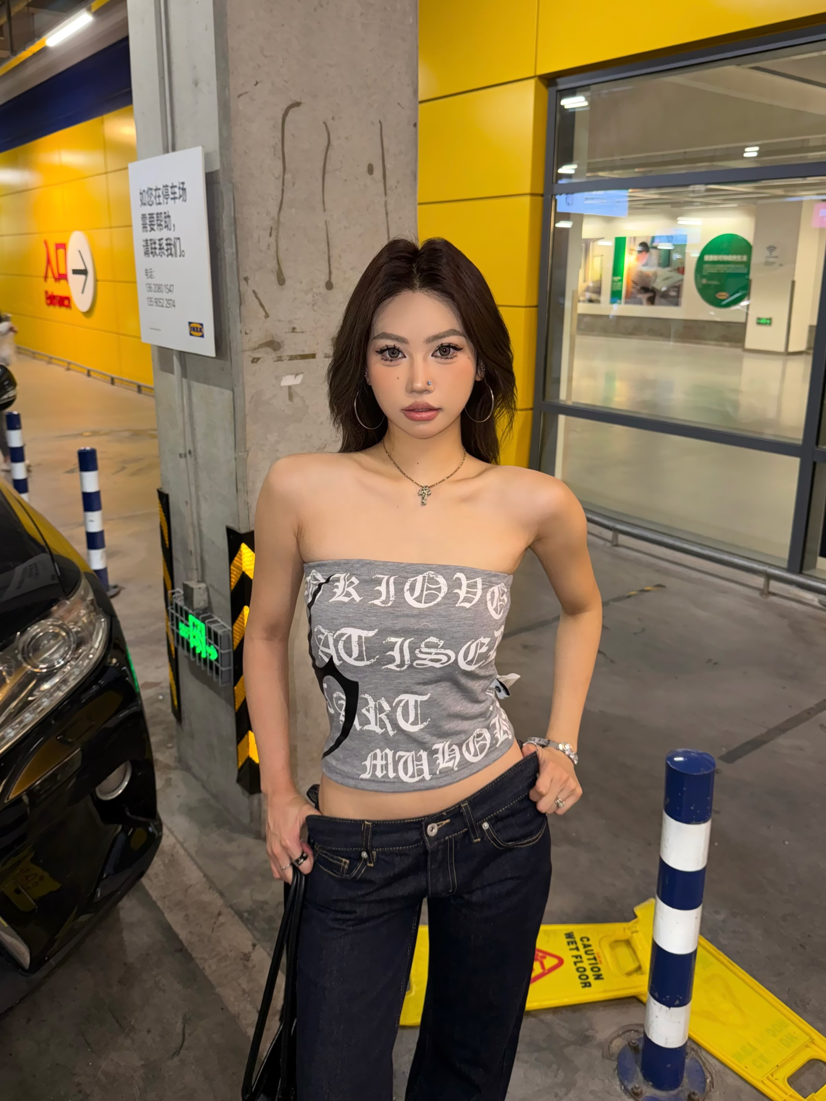 Focus Storm American Vintage Retro Hot Girl Slogan Print Bandeau Women's Slim Fit Thin Base Layer Summer Vest R9158# zx - Focus Storm