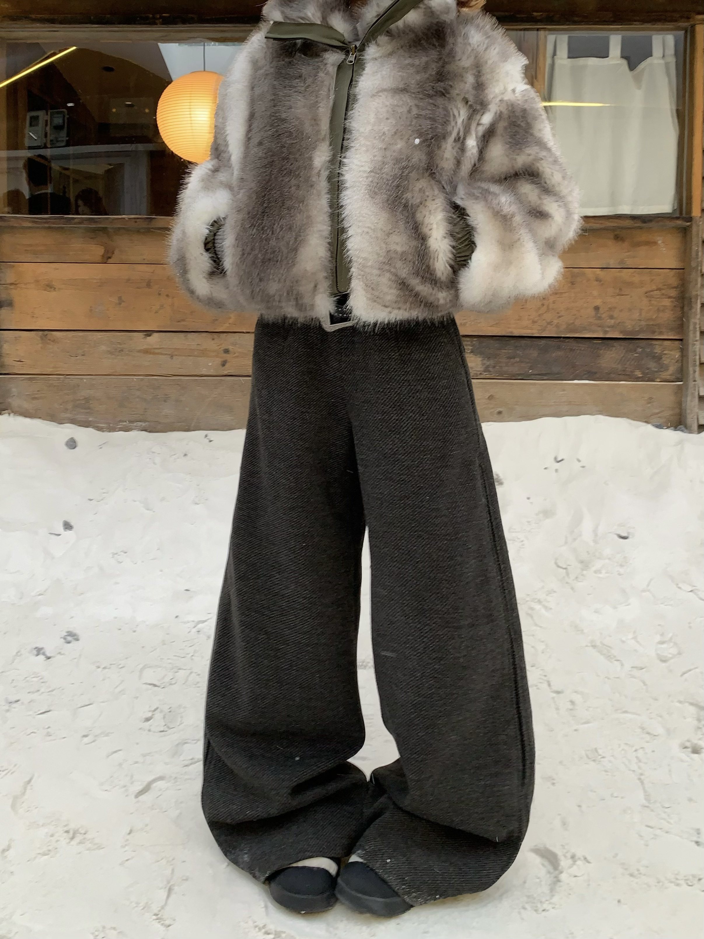 Focus Storm Vintage Woolen Trousers Wide Leg Pants Women's Autumn/Winter New Lazy Drape Loose Casual Pants R5051# zx - Focus Storm