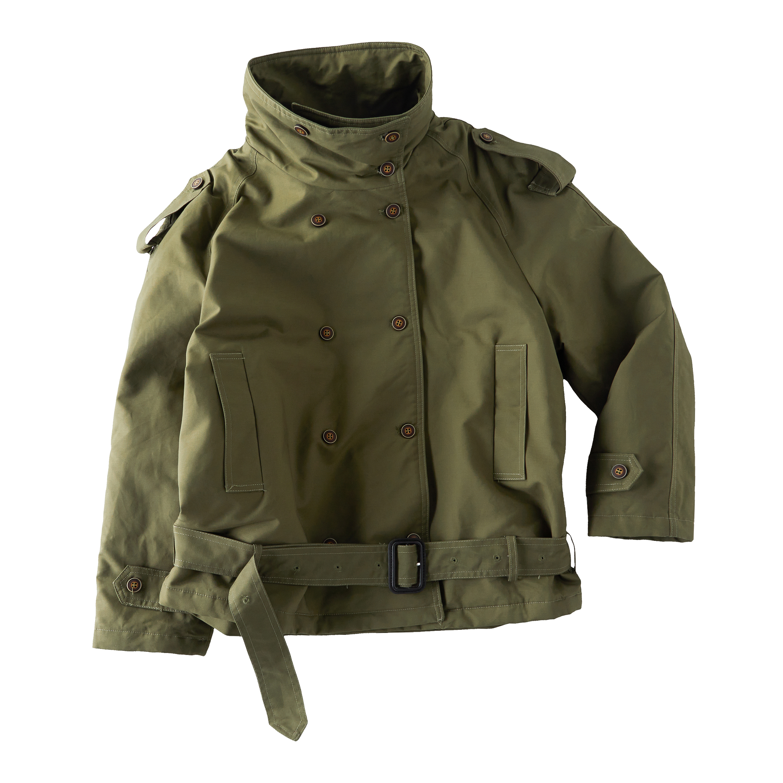 Focus Storm Women's Winter New Tie-Waist Double-Breasted Stand-Up Collar Padded Trench Coat R7076# zx - Focus Storm