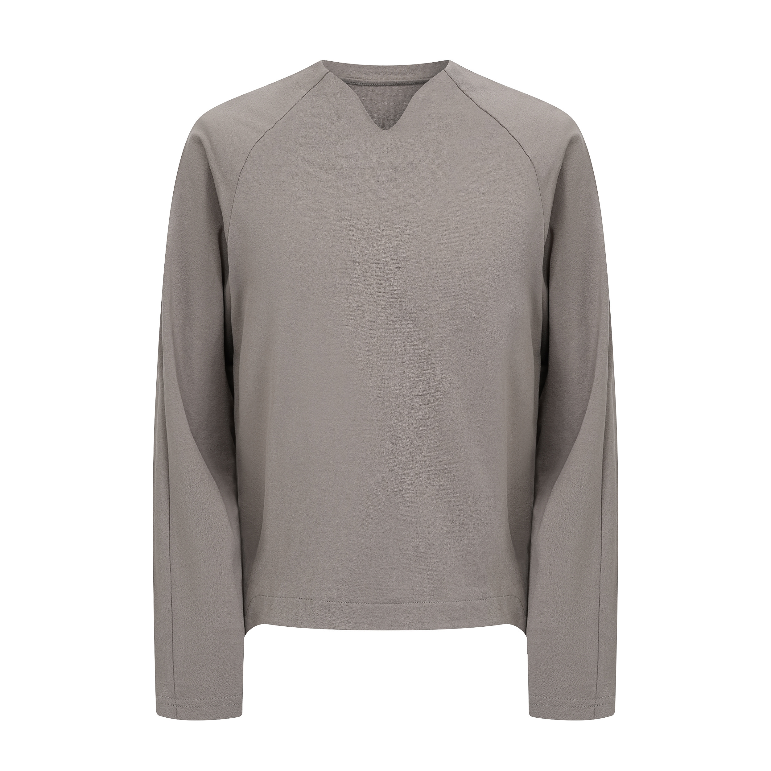 Focus Storm Irregular High-End Solid Color Small V-Neck American Style Slim Fit Long Sleeve T-Shirt 99990# zx - Focus Storm