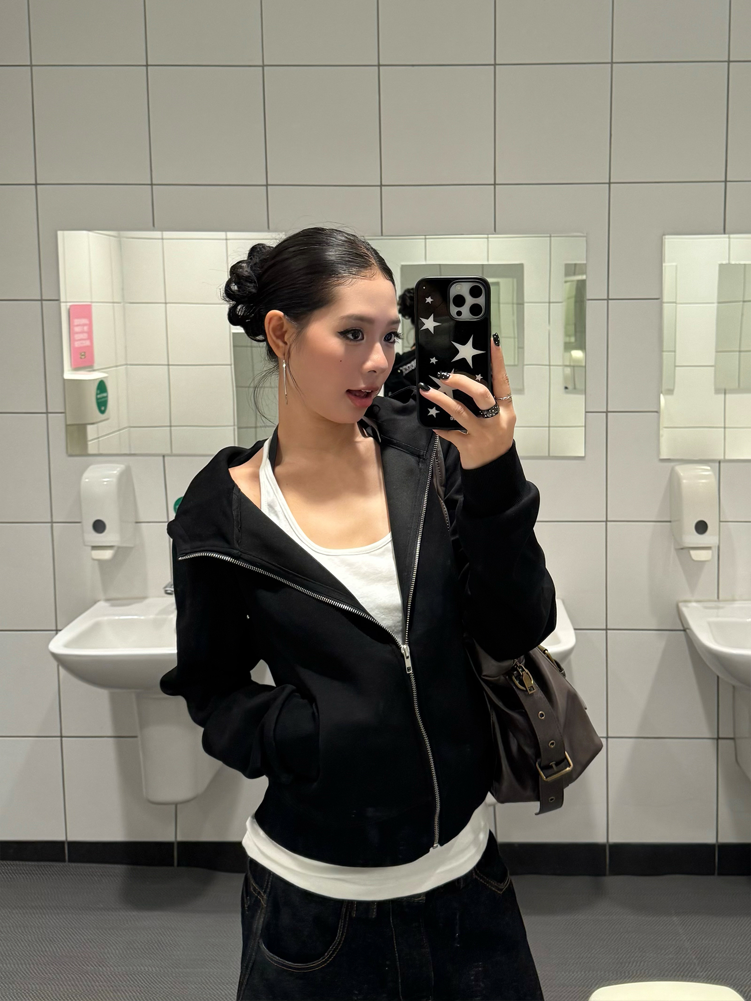 Focus Storm American Vintage Short Hooded Sweatshirt Embroidery Design Women's Slim Fit Long Sleeve Zipper Ins Style Short Jacket R8025-1# zx - Focus Storm