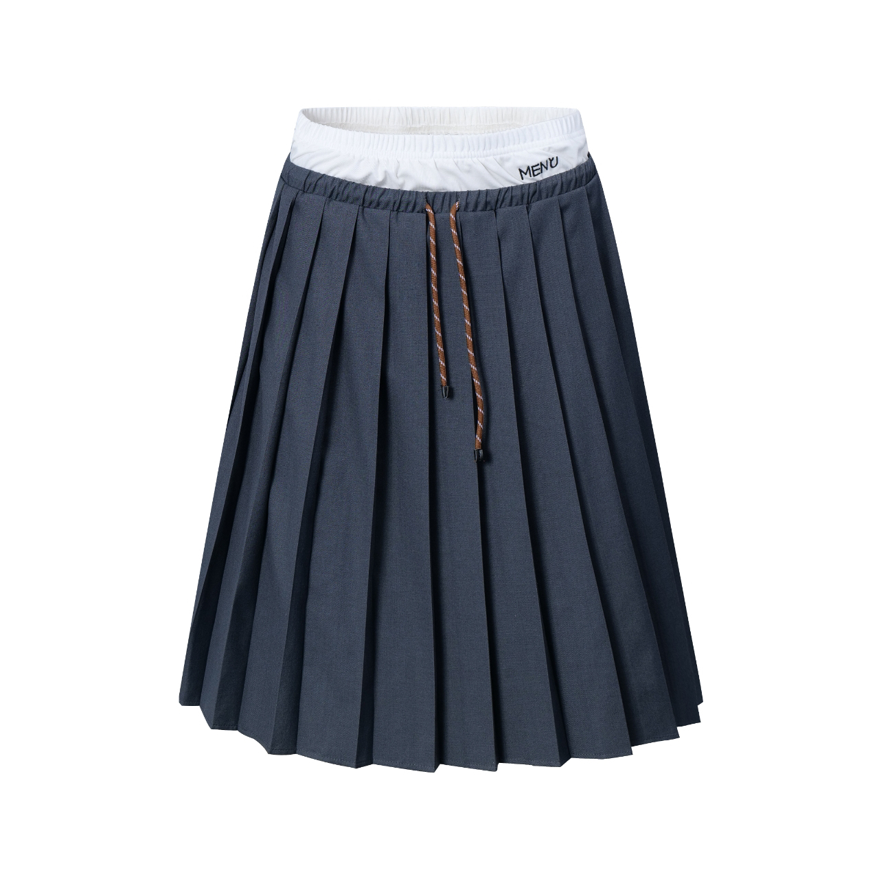 Focus Storm American Vintage Contrast Slimming Pleated Midi Skirt 96010# zx - Focus Storm