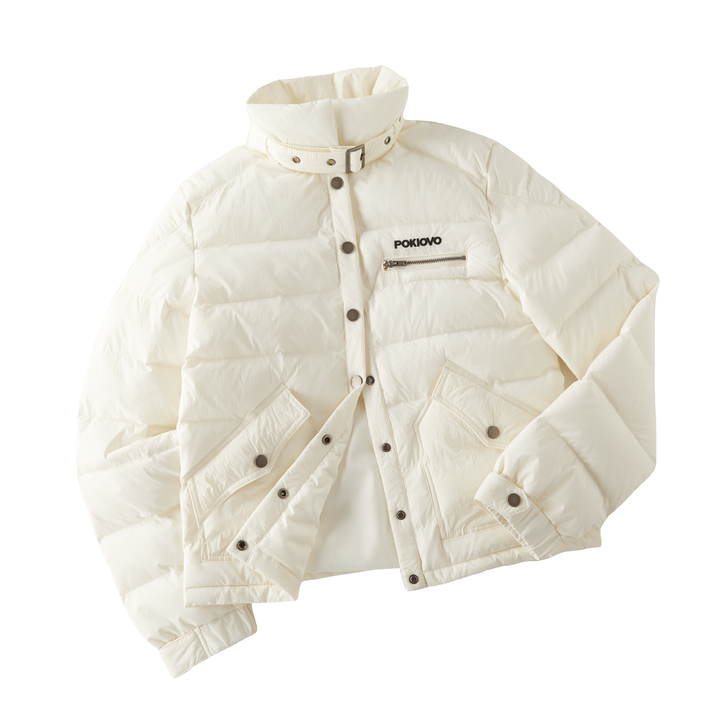 Focus Storm American Retro Stand-Collar Ribbed Padded Jacket Women's Design Outerwear Winter Warm Padded Coat R7083# zx - Focus Storm