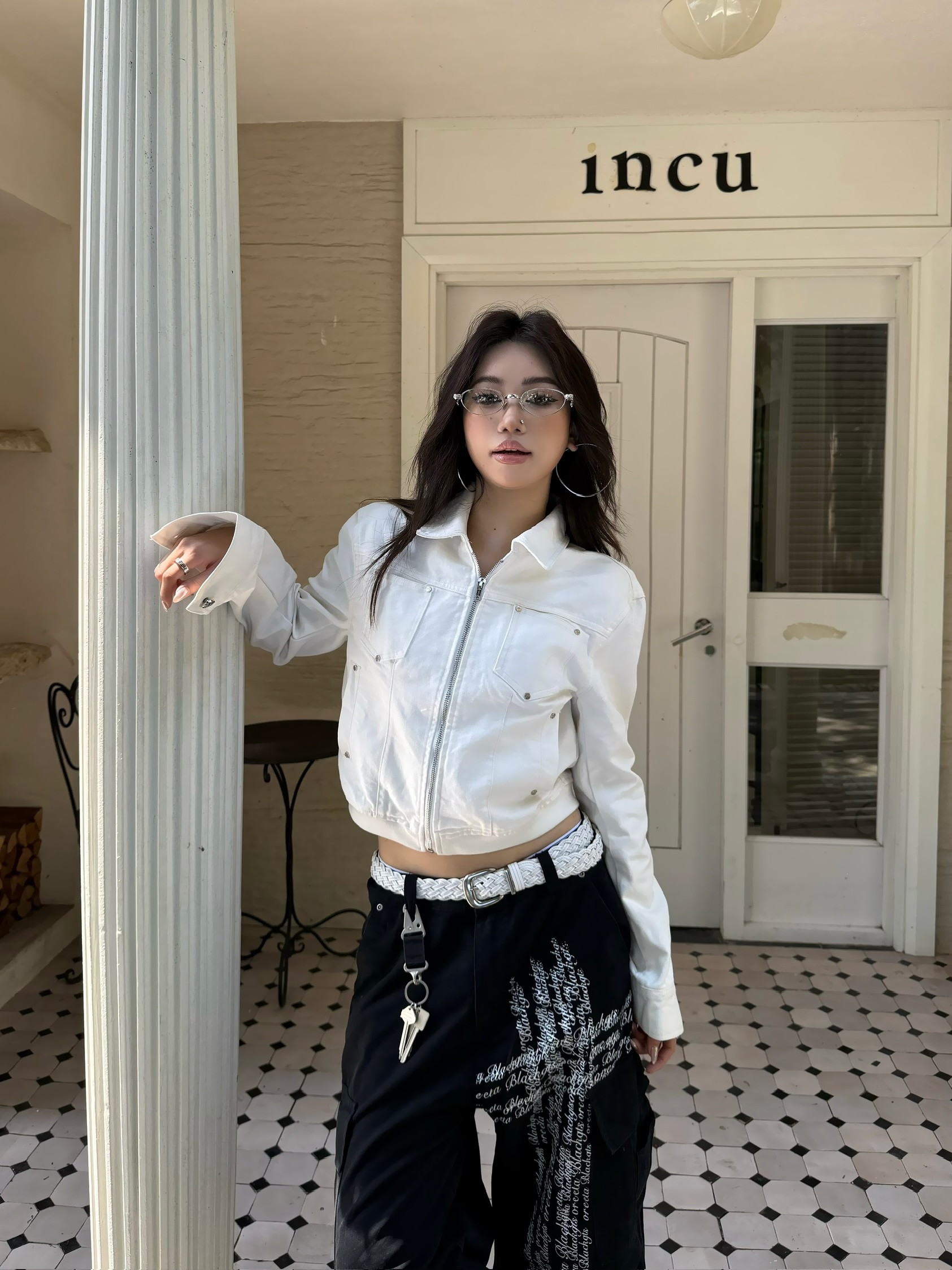 Focus Storm American Retro Spice Girl Cropped Jacket - Niche Design Denim Coat R7001-1# zx - Focus Storm