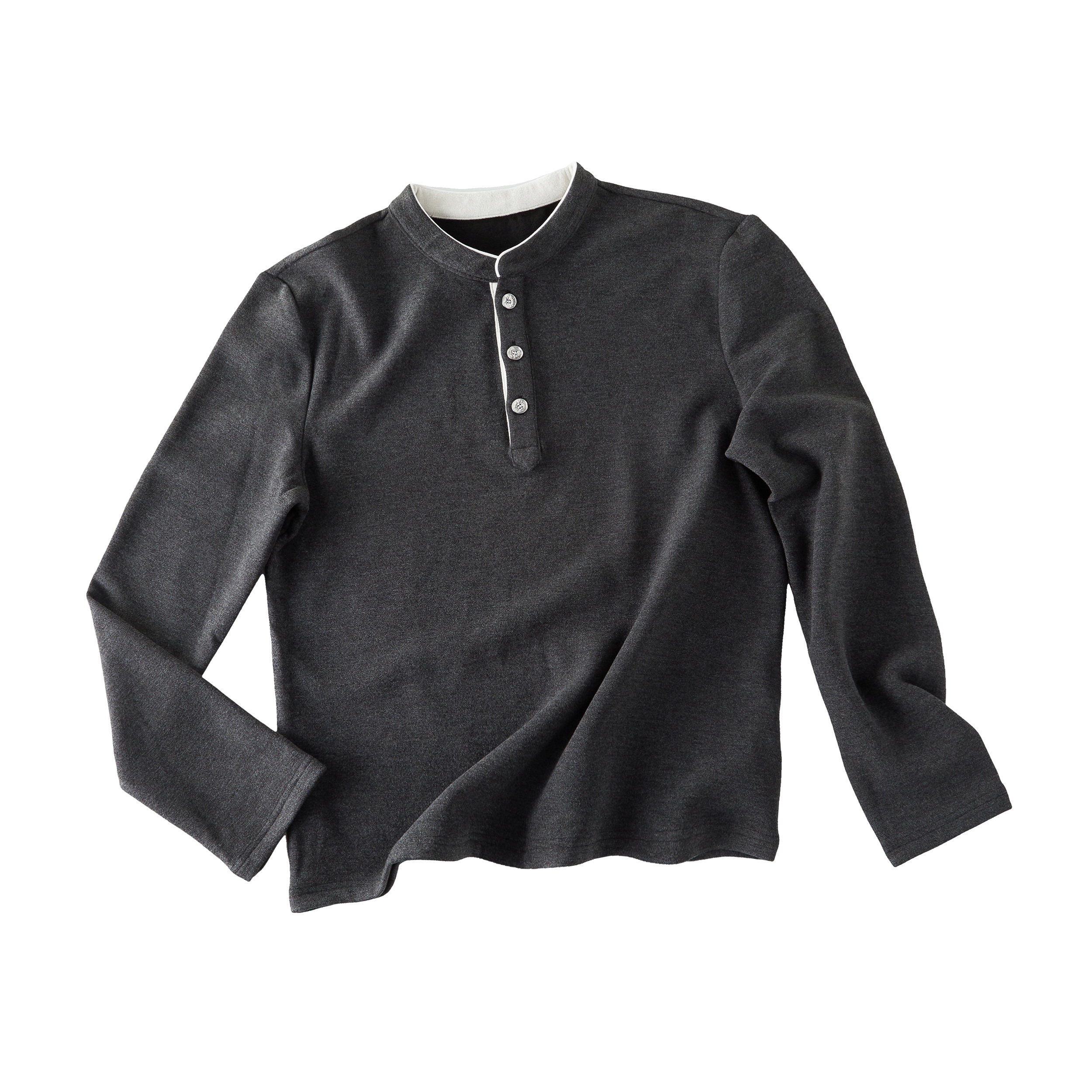 Focus Storm Men's Stand Collar Autumn Top Casual Light Fleece Warm Base Layer Long Sleeve T-Shirt (Contains 4% Wool) 99002# zx - Focus Storm