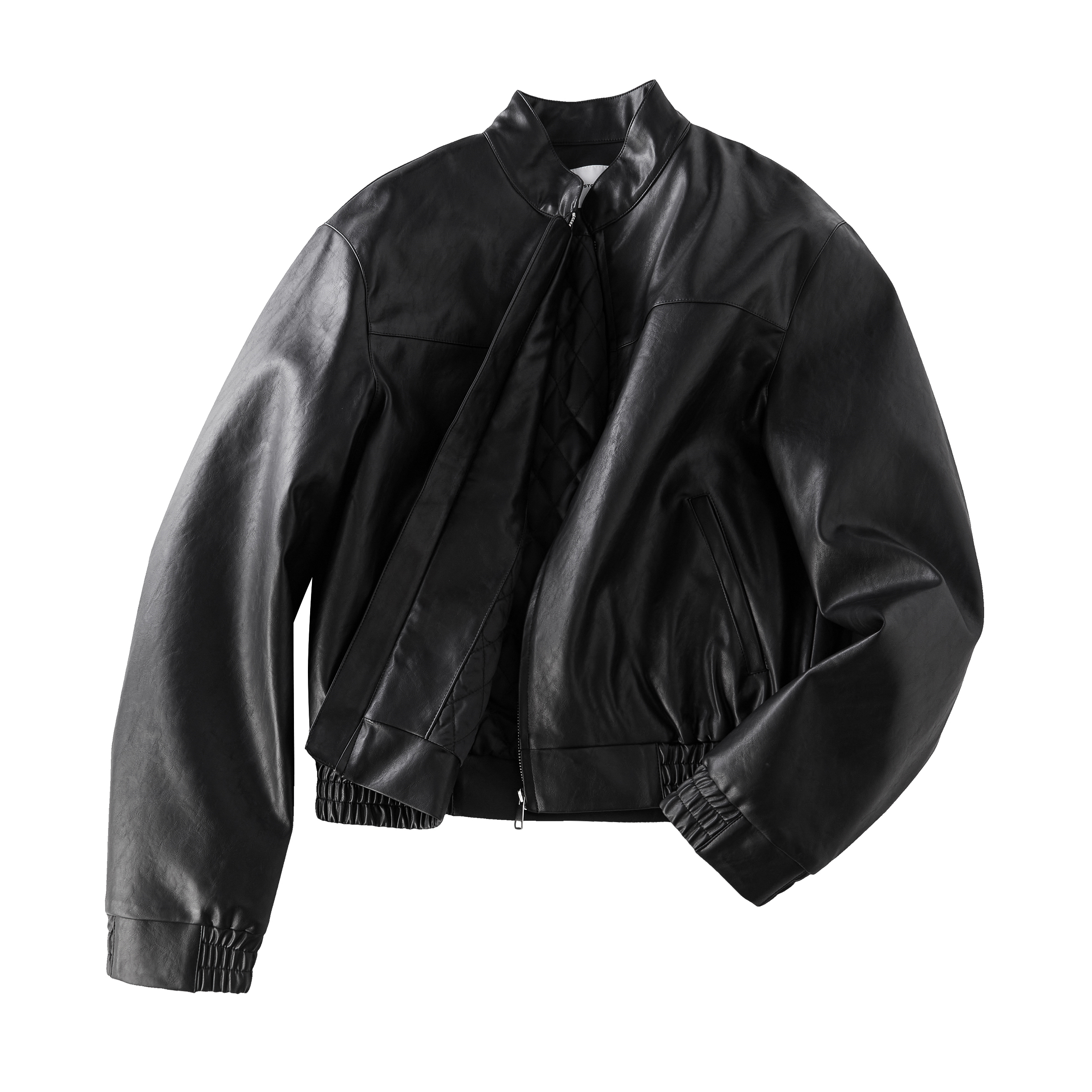 Focus Storm Maillard Glossy Short Stand-up Collar Jacket Unisex Retro Casual Zipper Jacket 72001# zx - Focus Storm