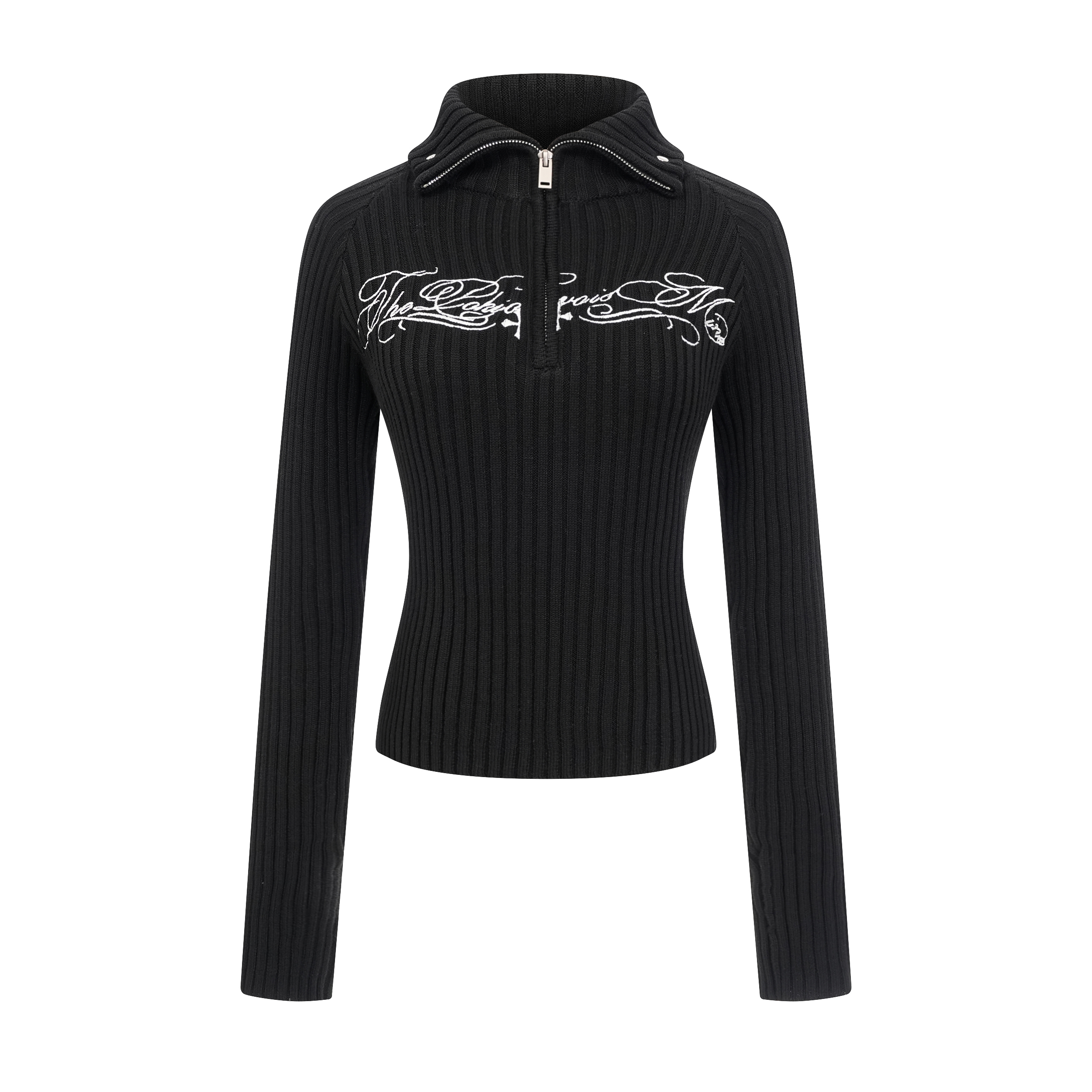 Focus Storm American Half-Zip Cropped Lapel Knit Sweater Women's Autumn Base Layer Slim Fit Warm Wool Blend Sweater (6% Wool) R6003# zx - Focus Storm