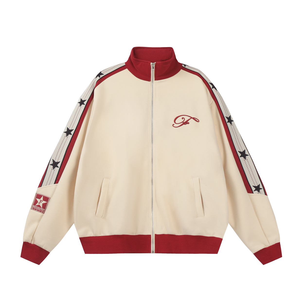 Focus Storm American Retro Contrast Zipper Cardigan Jacket - Men's & Women's Winter New Stand Collar Versatile Couples Short Jacket 81015# zx - Focus Storm