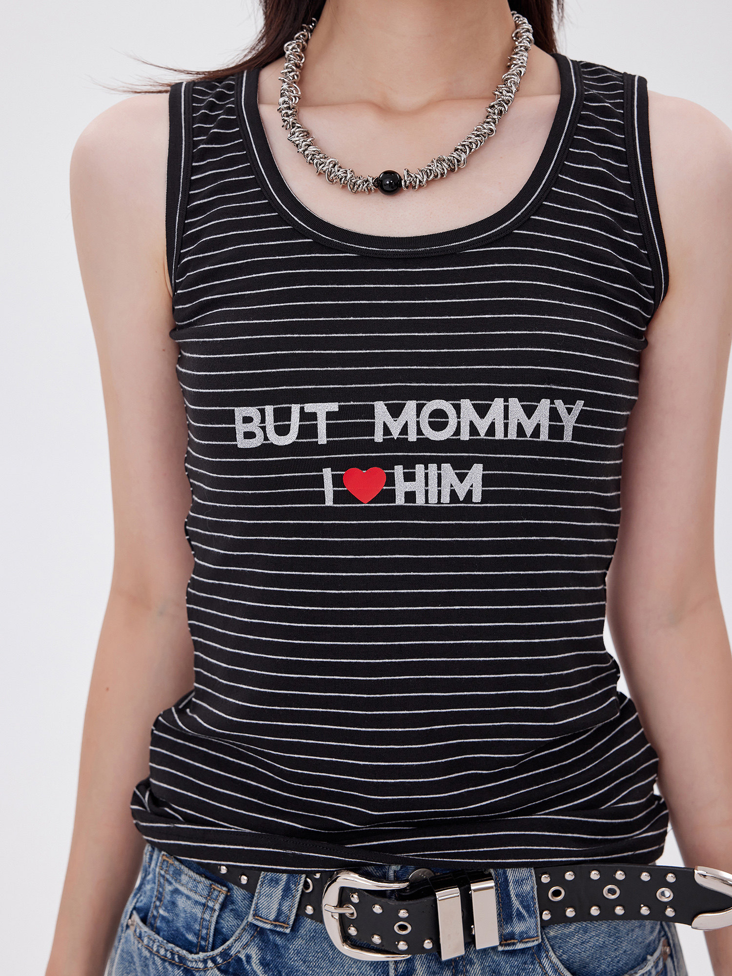 2026 Focus Storm Striped Women's Summer Thin Camisole Sleeveless American Retro Round Neck Tank Top R9056# zx - Focus Storm