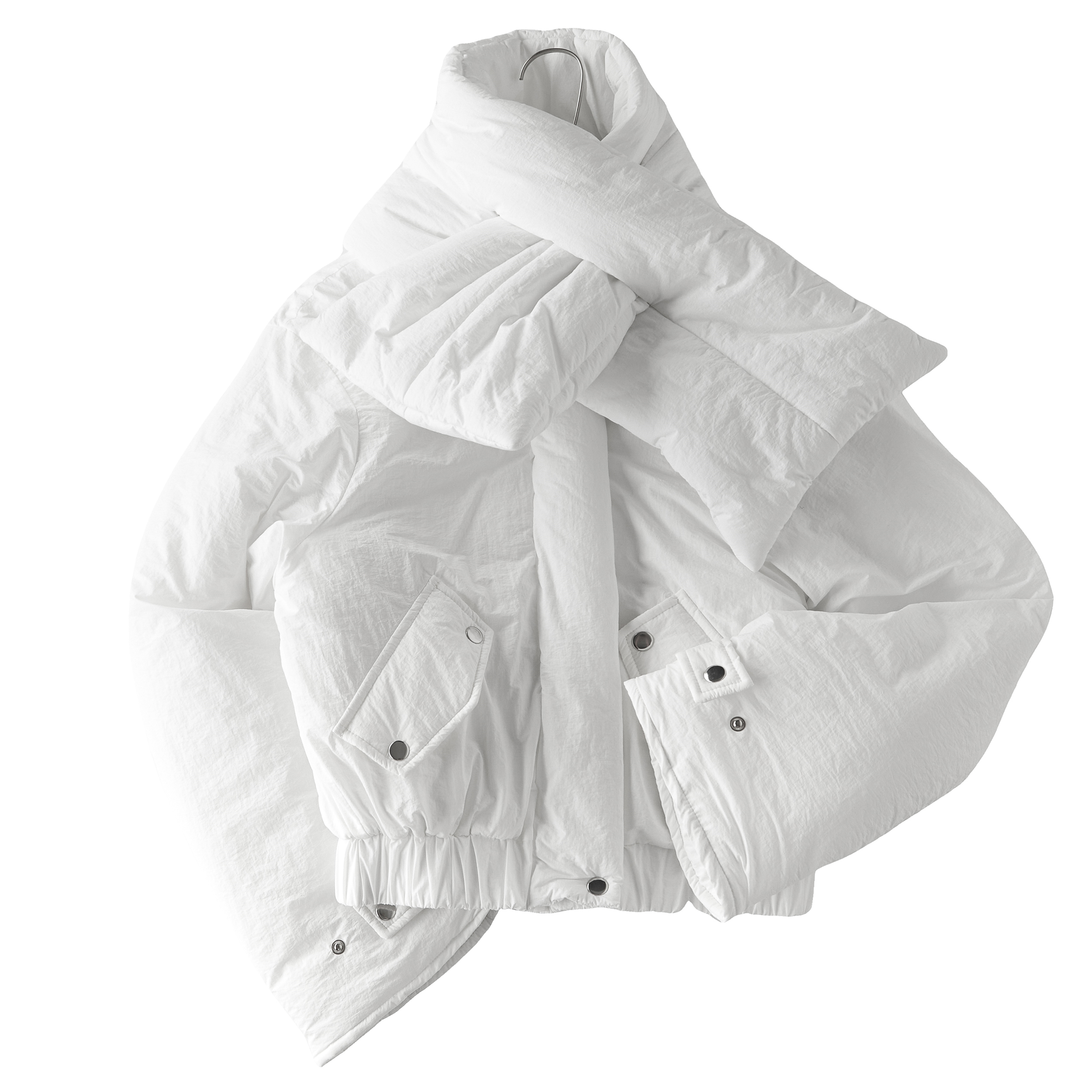 Focus Storm Designer Padded Jacket Women's Winter Versatile High-End Warm Padded Coat (with Scarf) R7078# zx - Focus Storm