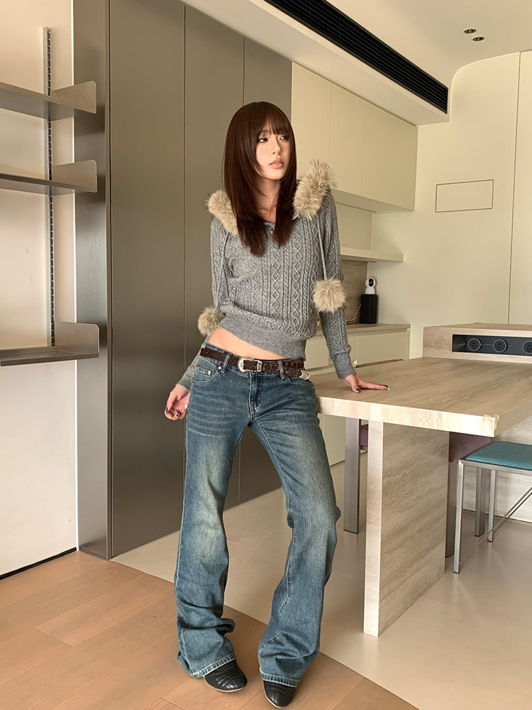 Early Spring 2026! Focus Storm American Washed Straight Slim Fit Jeans Women's High Street Casual All-match Basic Trend Denim Pants R5070# zx - Focus Storm