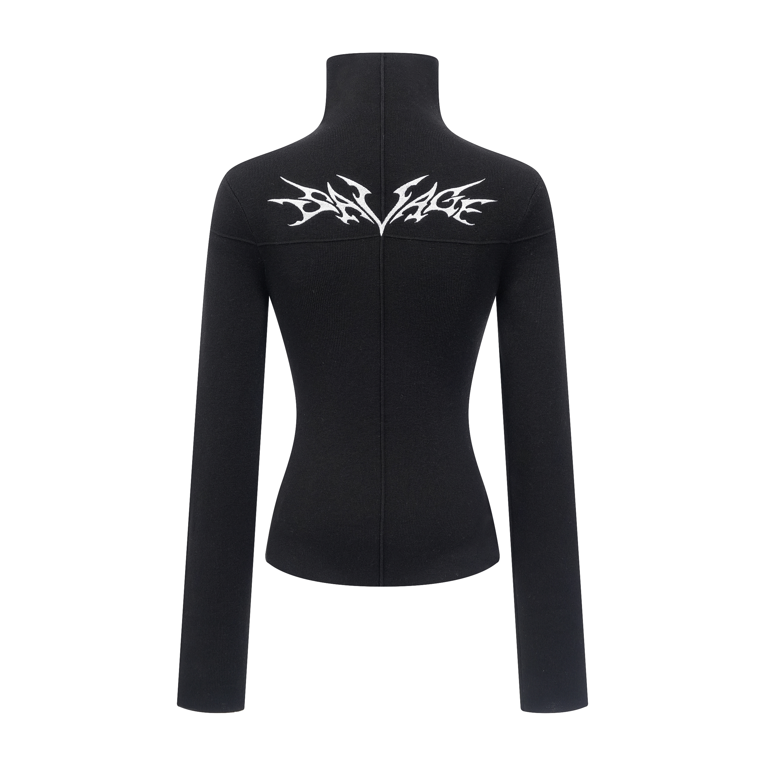 Focus Storm American Vintage High-Neck Waist-Slimming Hot Girl Style Long Sleeve T-Shirt R6005# zx - Focus Storm