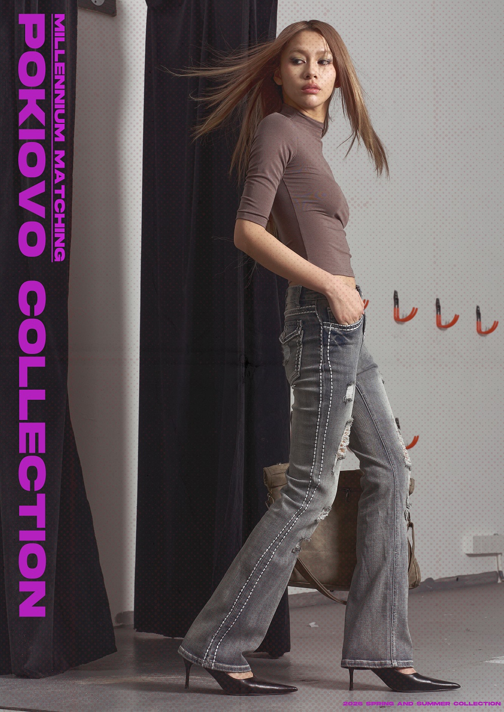 Spring 2026! Focus Storm American High-Street Washed Distressed Straight-Leg Women's Casual Slimming Versatile Basic Trendy Denim Jeans R5086# zx - Focus Storm