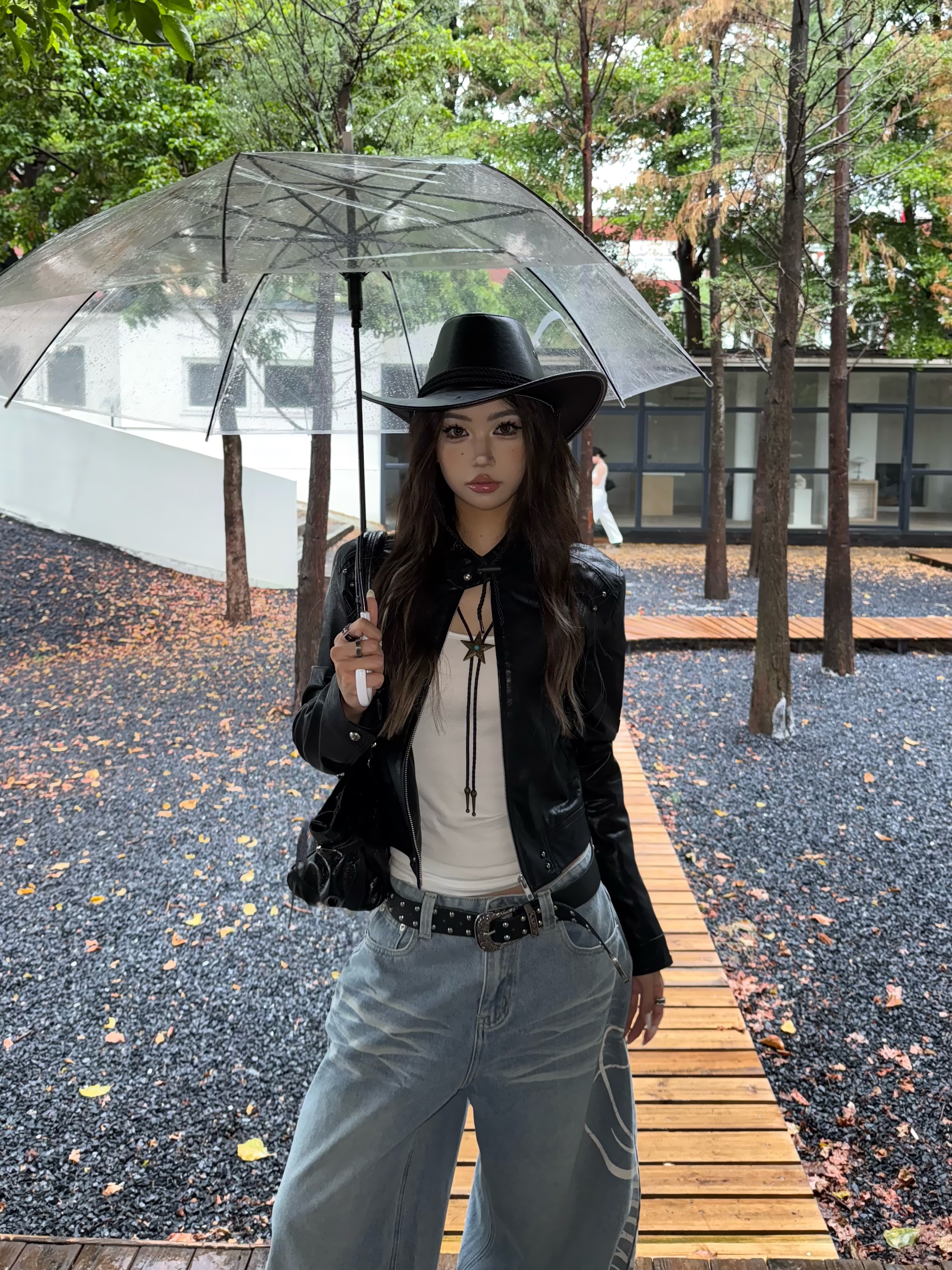 Focus Storm American Vintage Cropped Maillard-toned Stylish Biker Leather Jacket Rx7026# zx - Focus Storm