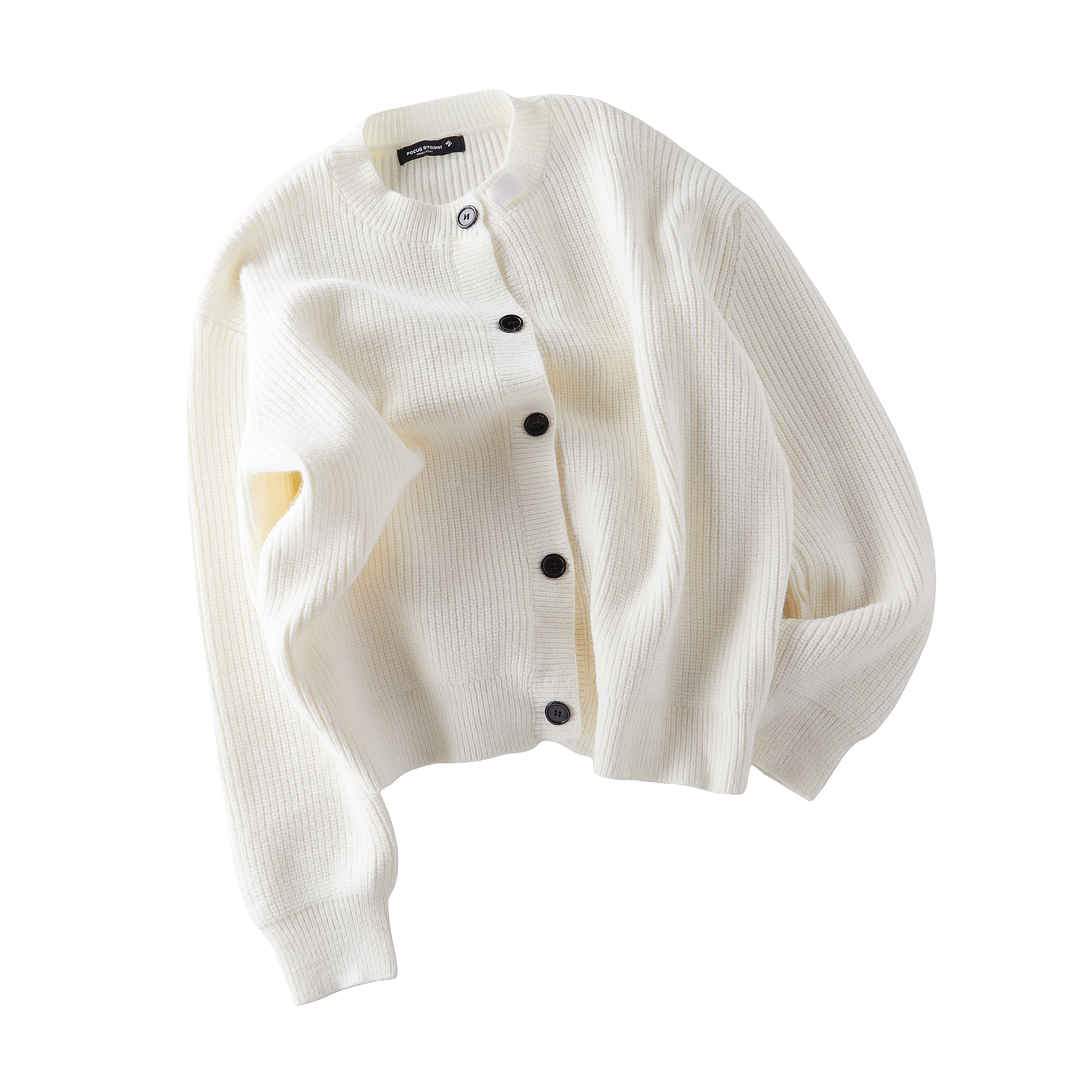 Focus Storm American Vintage Heavyweight Round Neck Single-Breasted Knitted Cardigan 62008# zx - Focus Storm