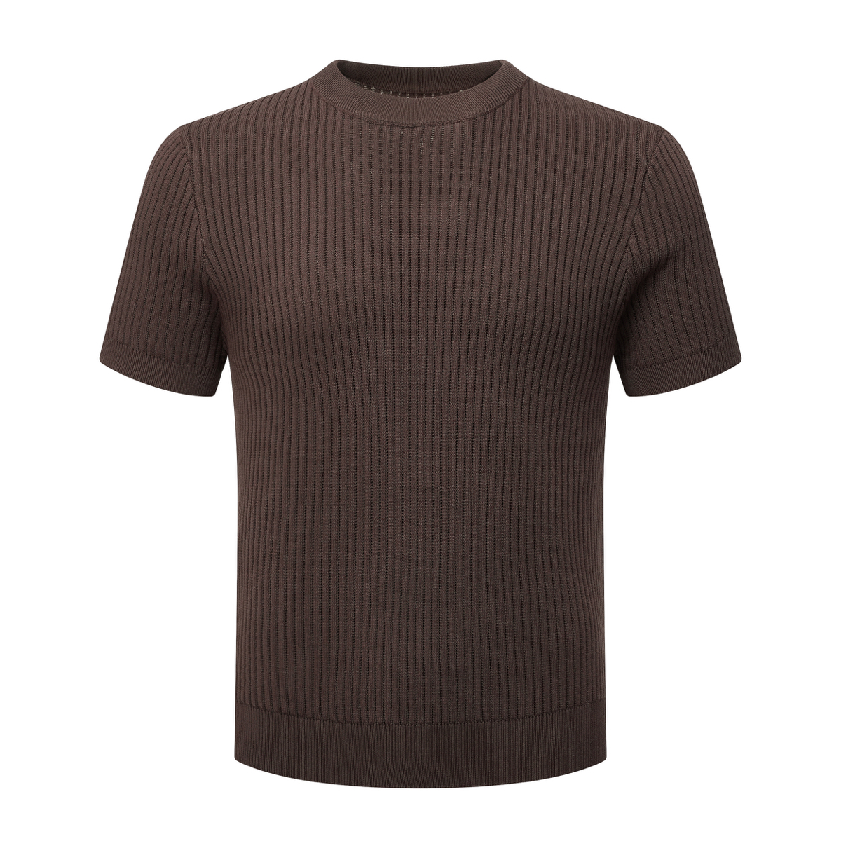 Focus Storm Luxury Old Money Style Men's T-Shirt High-End Crew Neck Versatile Knit Top 62620# zx - Focus Storm